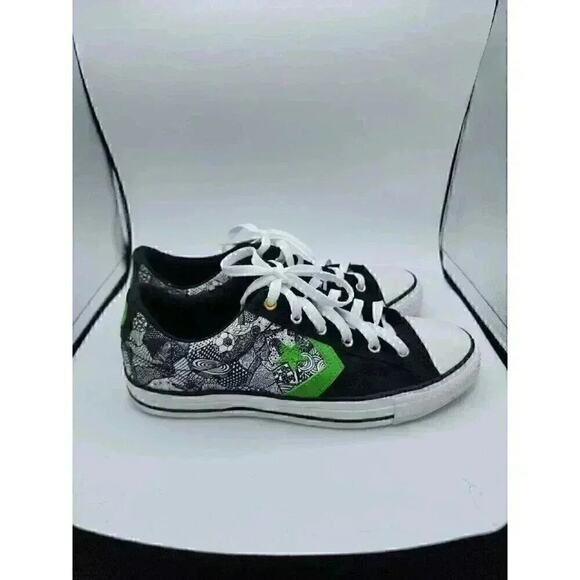 Converse Cons Graphic Print Mens Size 8.5 / Wmns 10.5 Black Green White 142992C - Picture 4 of 7